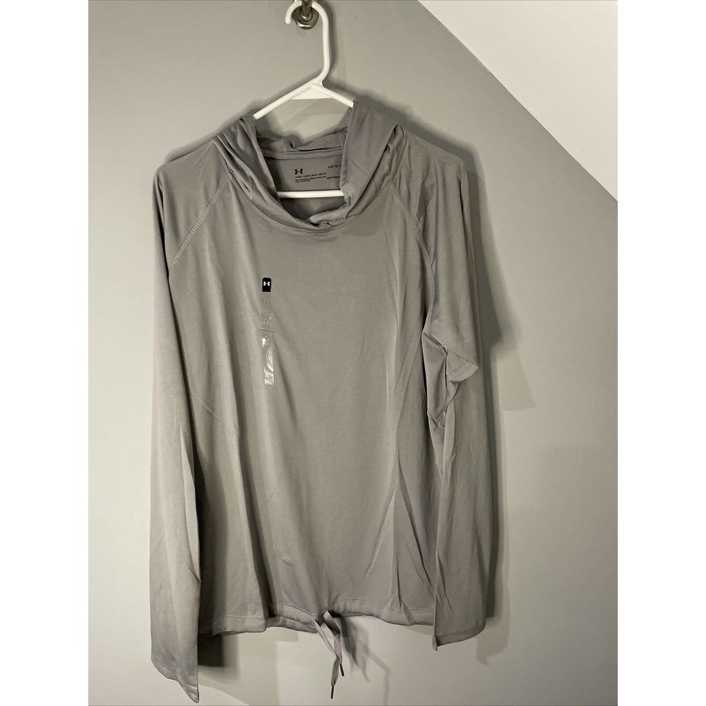 Under Armour Heatgear Velocity Twist Hoodie Sweatshirt Gray Women's Size L